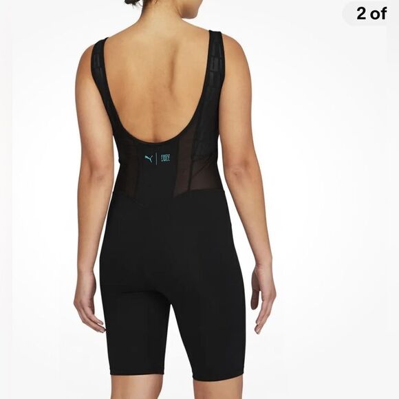 NWT PUMA Women’s Train First Mile Xtreme Half Zipped Short Jumpsuit- Black - XS - Picture 2 of 11